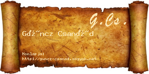 Güncz Csanád névjegykártya